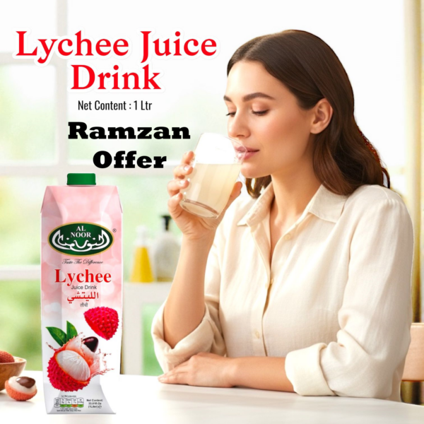 Al Noor Lychee Juice 1 Ltr